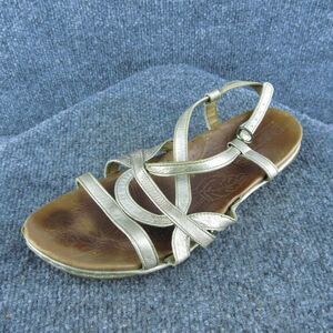 Born Women Strappy Sandal Shoes Silver Leather Size 8 Medium